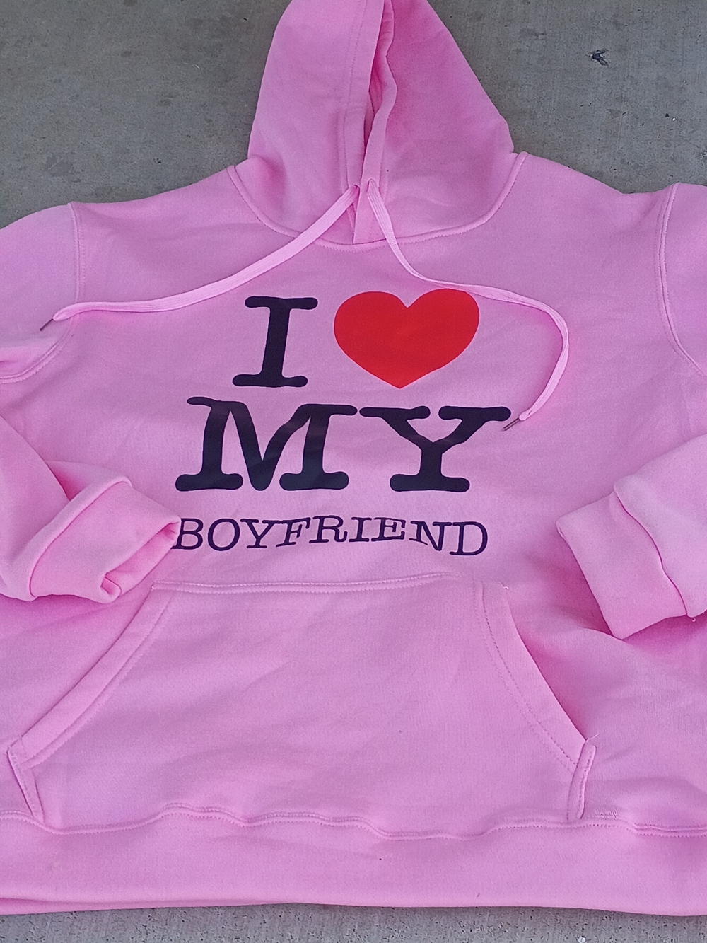 Pink "I ♥ My Boyfriend" Kids Hoodie